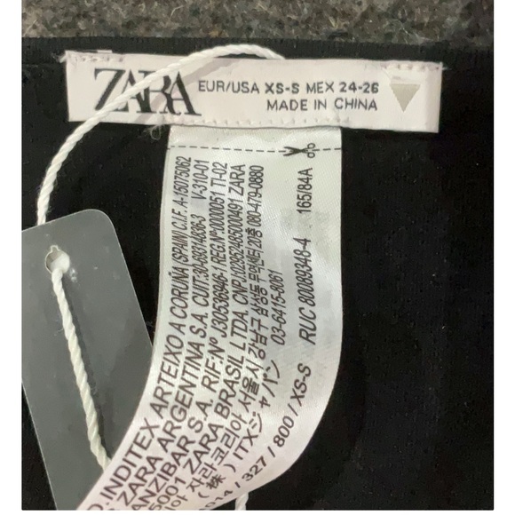 Zara Black Mini Dress Seamless Fringe Rhinestone Bodycon Dress NEW - Picture 7 of 7